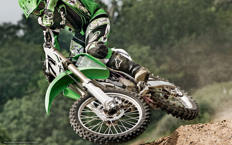 Motocross Rider Mid-air — Green