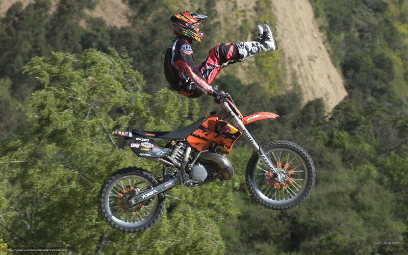 Motocross Rider Mid-air — Orange
