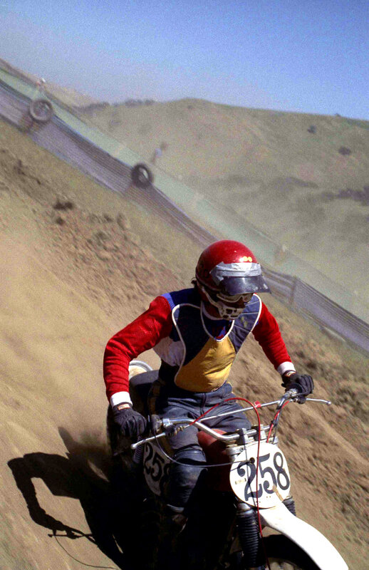 Motocross rider on a dirt track