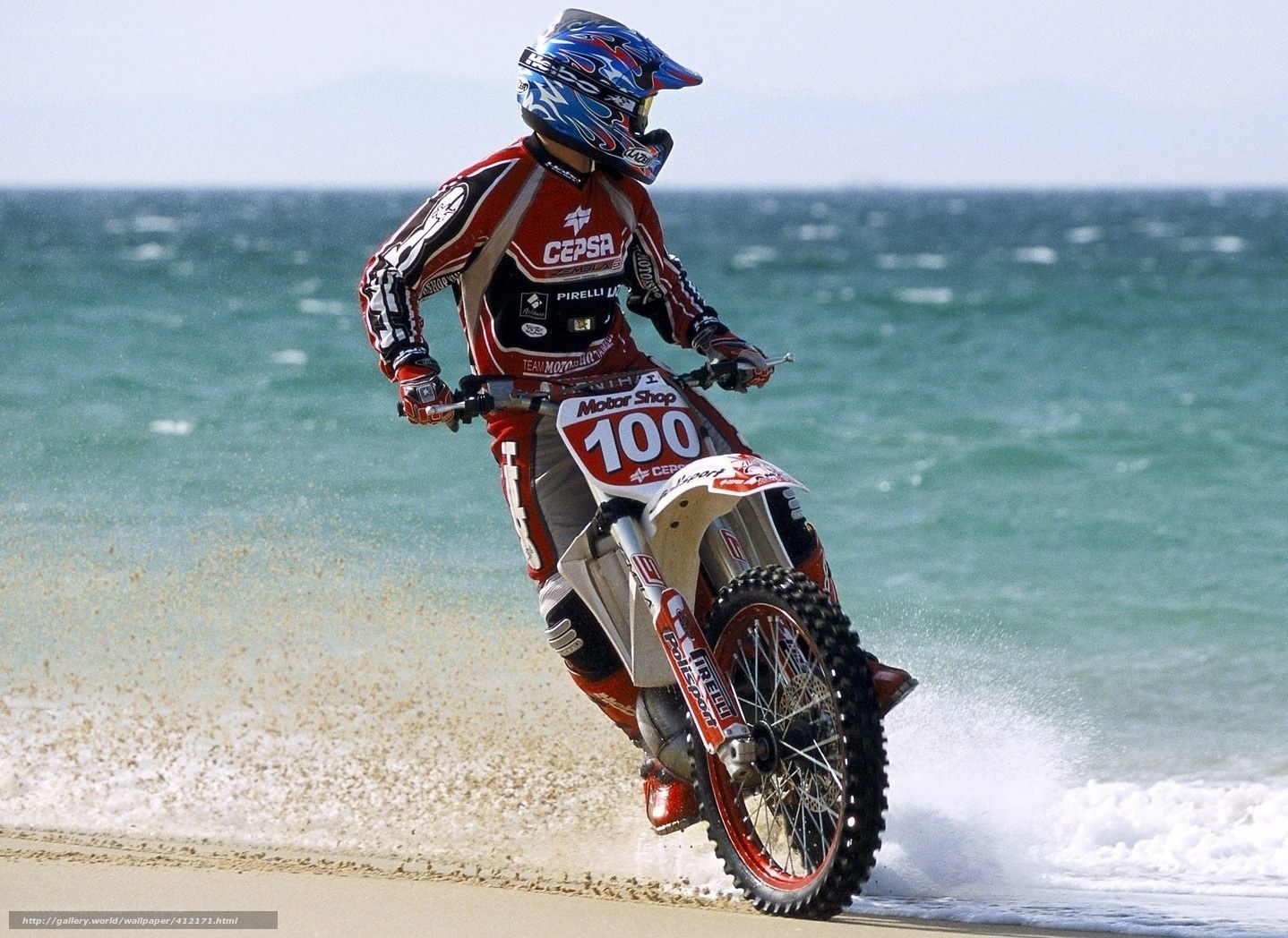 Motocross rider on beach