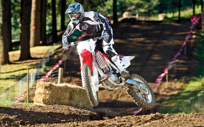 Motocross Rider on Bike — Brown