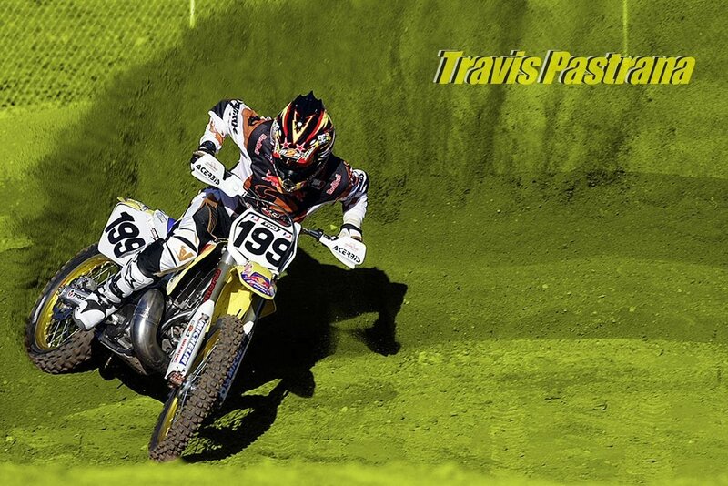 Motocross Rider on Bike — Green, Dynamic, Photograph
