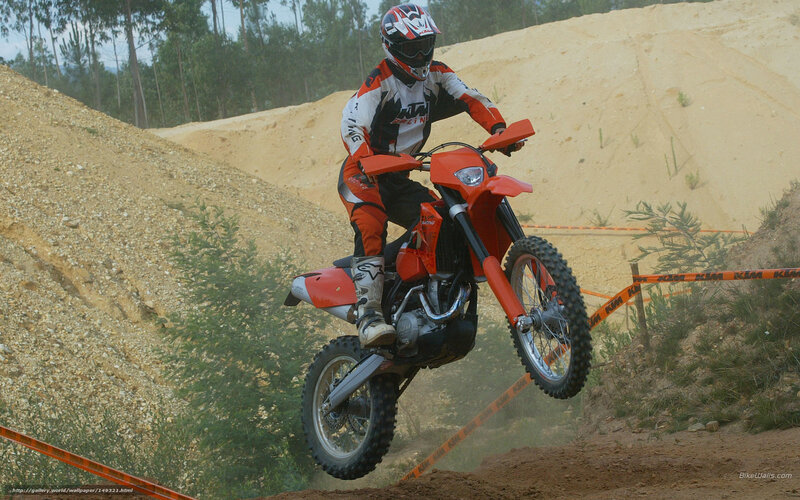 Motocross Rider on Bike — Orange, Action