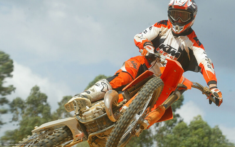 Motocross Rider on Bike — Orange, Dynamic