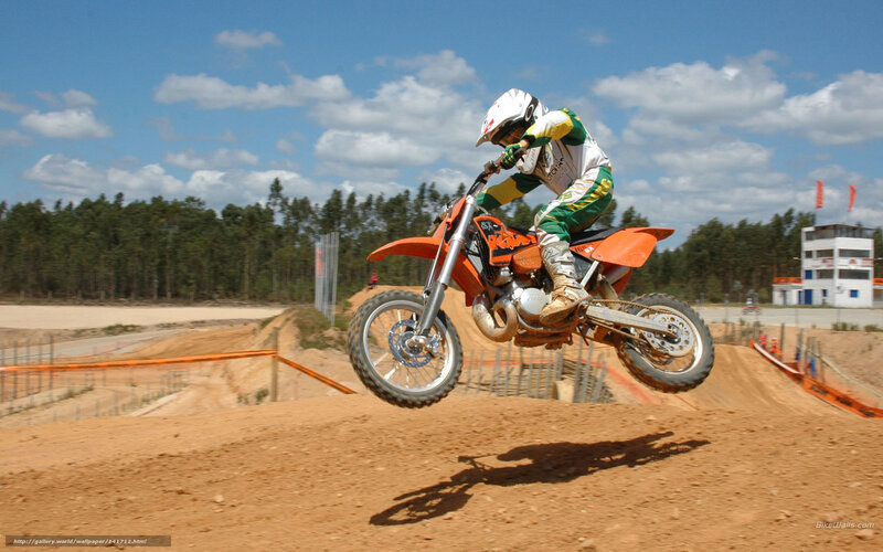 Motocross Rider on Bike — Orange