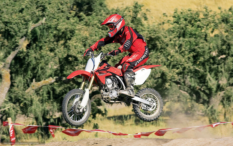 Motocross Rider on Bike — Red, Action-packed