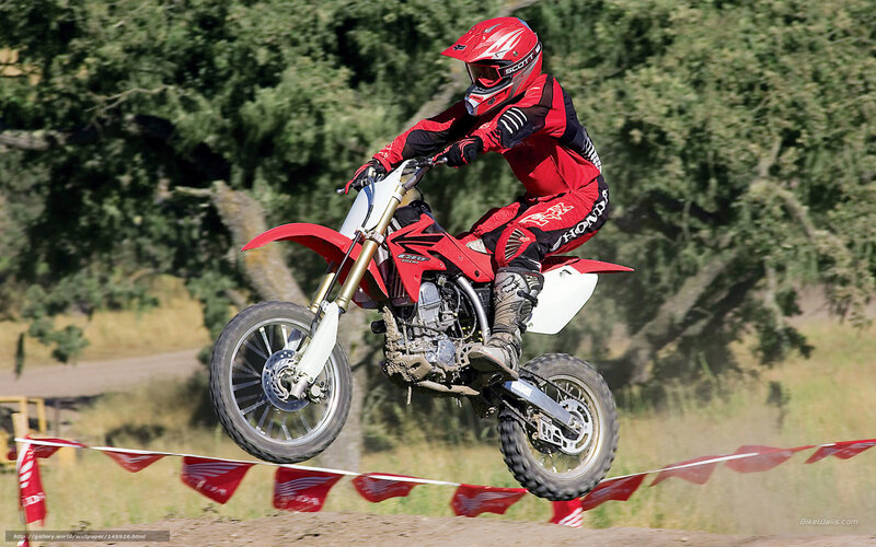 Motocross Rider on Bike — Red, Action