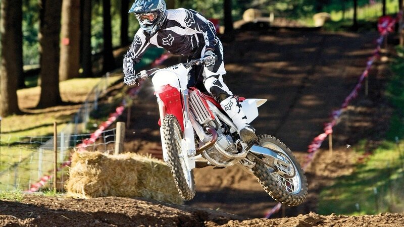Motocross Rider on Bike — White