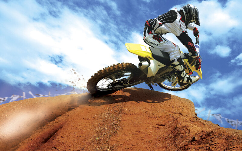 Motocross rider on dirt bike