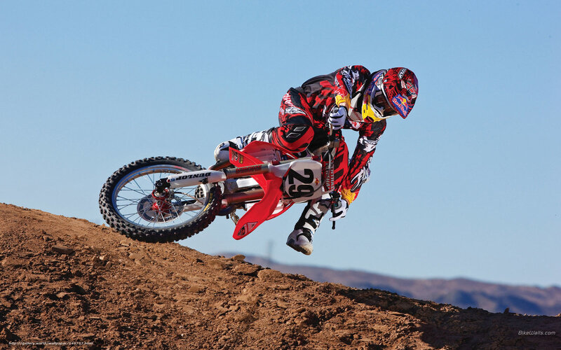 Motocross rider on dirt bike