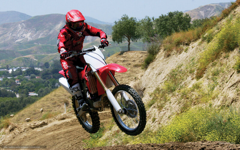 Motocross rider on dirt bike