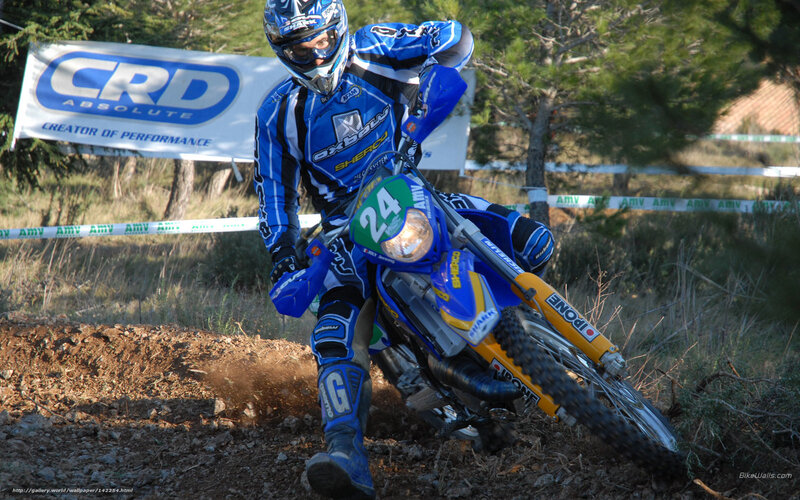 Motocross Rider on Dirt Bike — Blue, Action