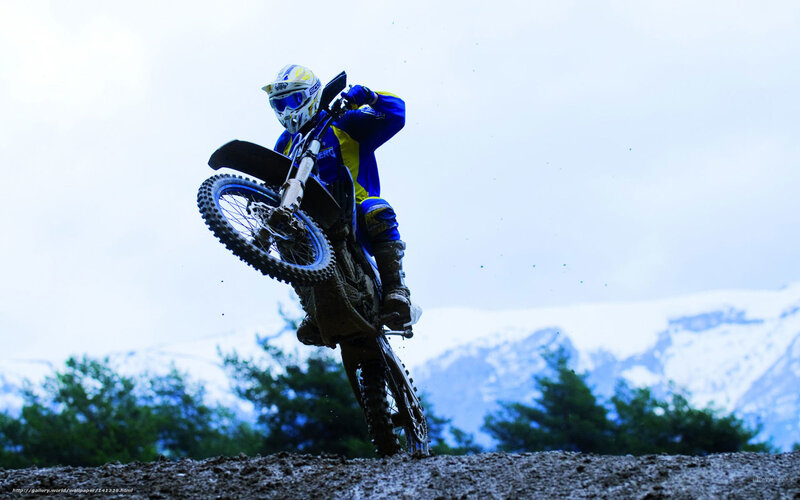 Motocross Rider on Dirt Bike — Blue, Dramatic