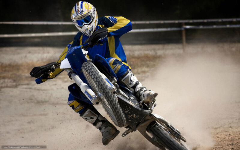 Motocross Rider on Dirt Bike — Blue, Dynamic, Afternoon