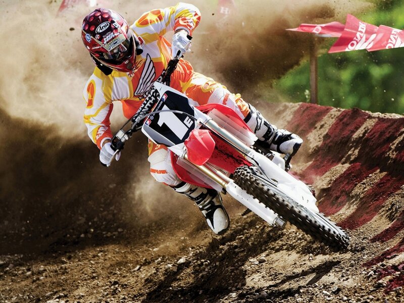 Motocross Rider on Dirt Bike — Brown, Dynamic, Afternoon