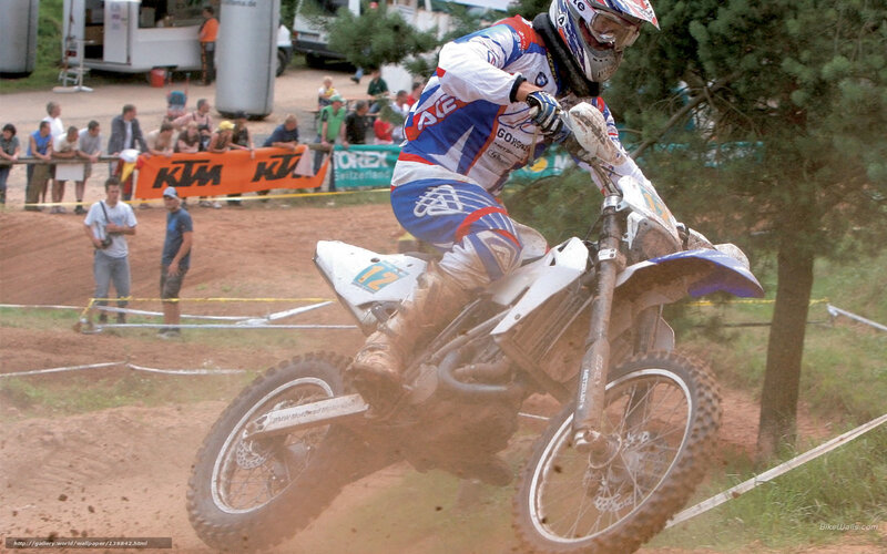 Motocross Rider on Dirt Bike — Brown