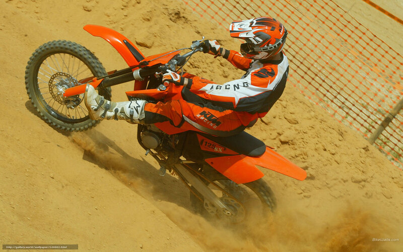 Motocross Rider on Dirt Bike — Orange, Action-packed