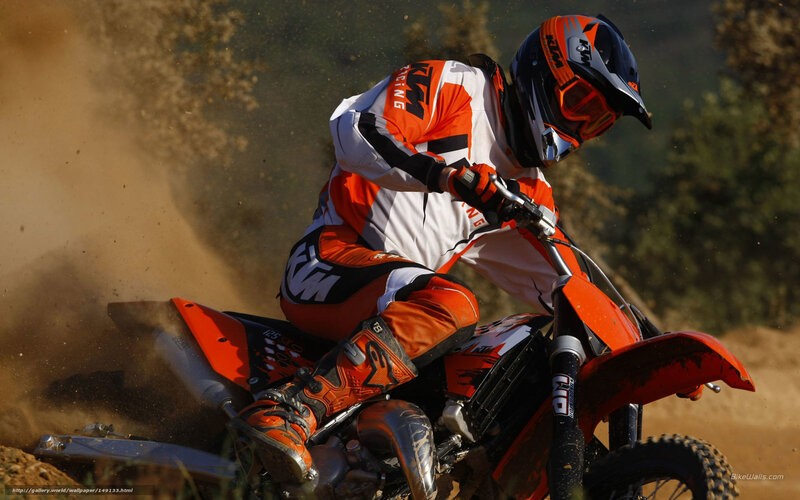 Motocross Rider on Dirt Bike — Orange, Dynamic, Afternoon, Photograph, Helmet