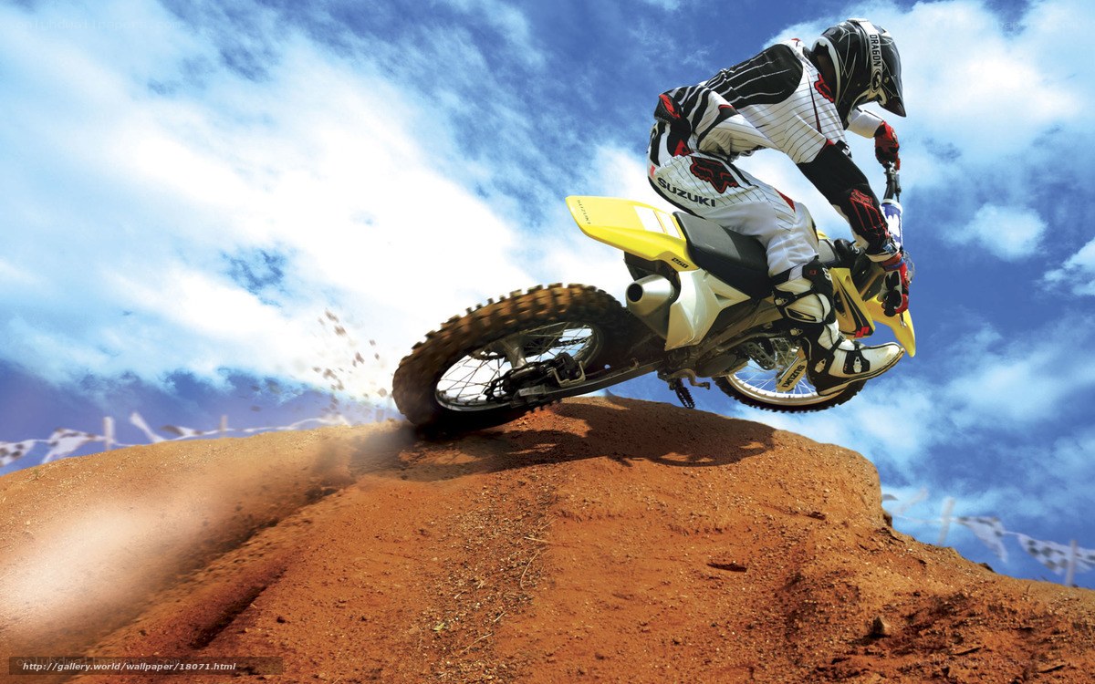 Motocross rider on dirt bike