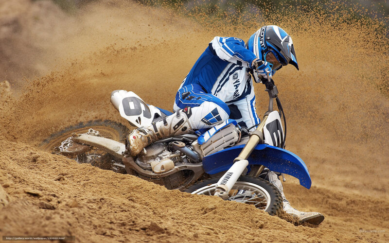 Motocross Rider on Dirt — Blue, Dynamic, Afternoon