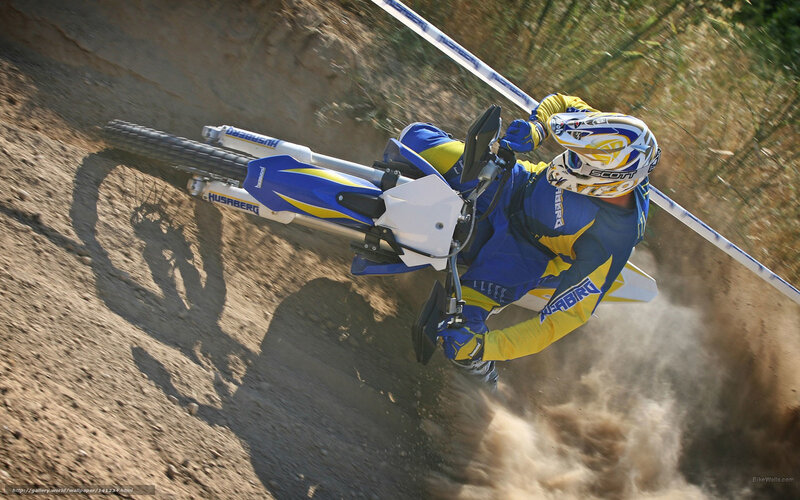 Motocross Rider on Dirt — Blue, Dynamic