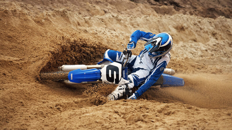 Motocross Rider on Dirt — Blue