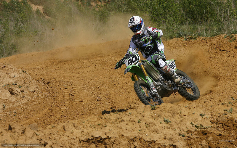 Motocross Rider on Dirt — Brown, Action-packed