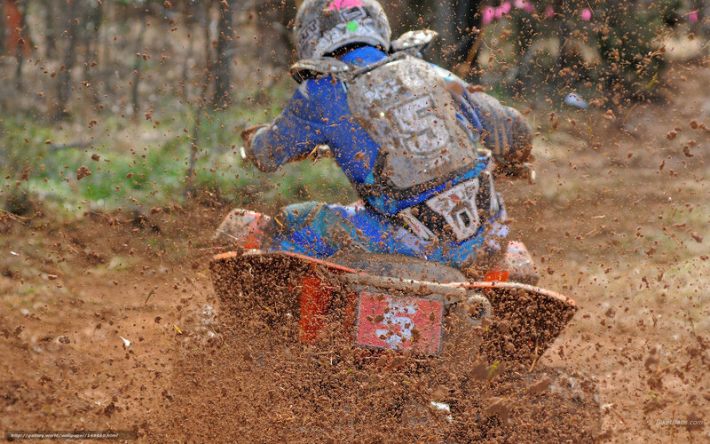 Motocross Rider on Dirt — Brown, Dynamic, Photograph