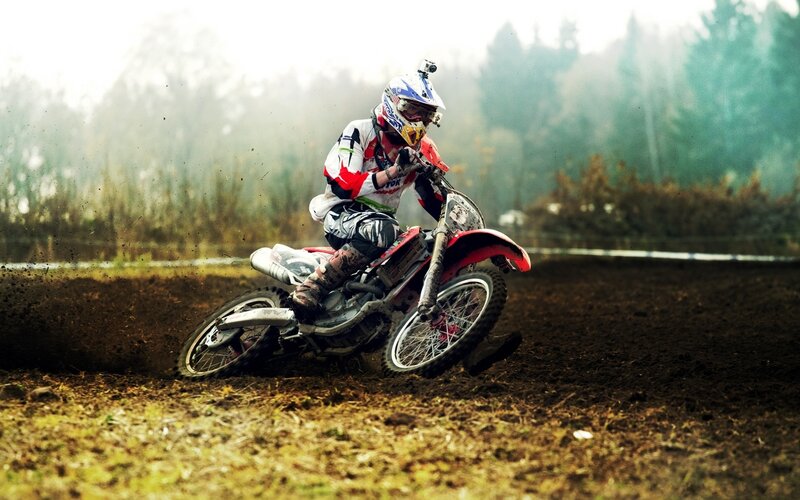 Motocross Rider on Dirt — Brown