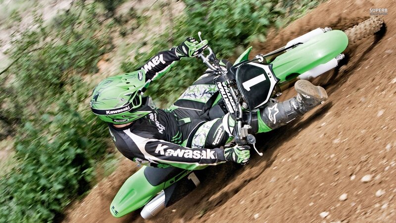 Motocross Rider on Dirt — Green, Action-packed, Afternoon
