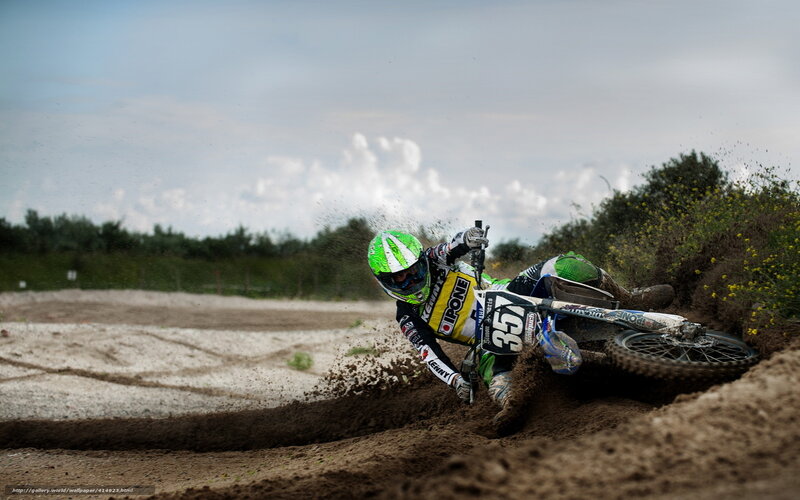 Motocross Rider on Dirt — Green, Dynamic, Afternoon, Photograph