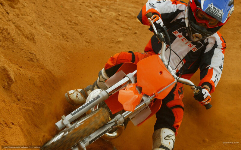Motocross Rider on Dirt — Orange, Action-packed, Photograph