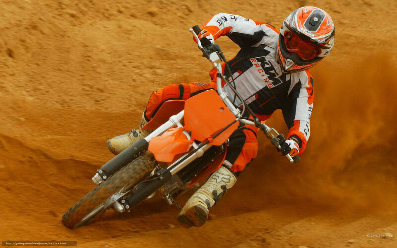 Motocross Rider on Dirt — Orange, Action-packed