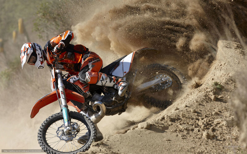 Motocross Rider on Dirt — Orange, Dynamic, Afternoon, Photograph