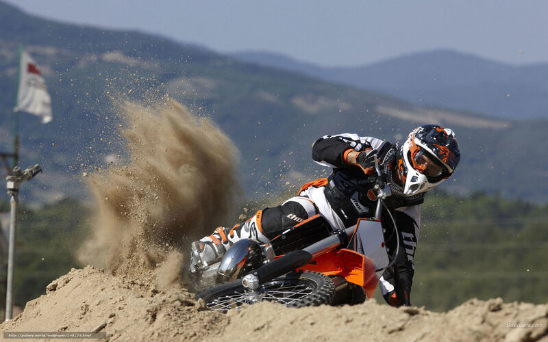 Motocross Rider on Dirt — Orange, Dynamic