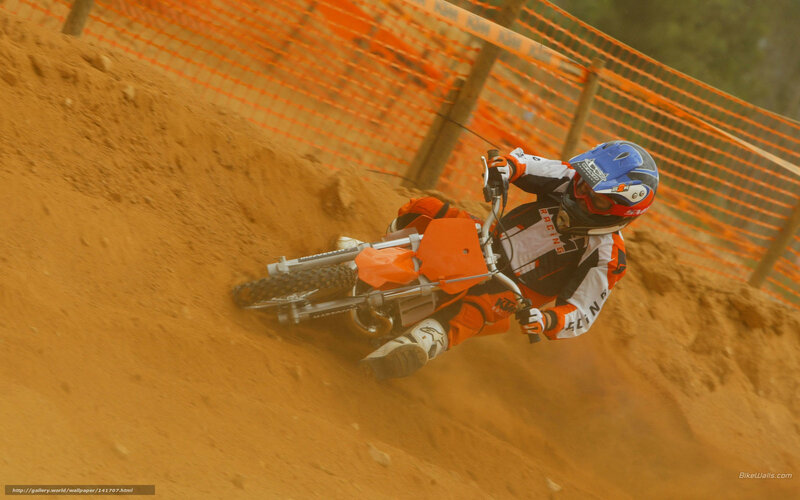 Motocross Rider on Dirt — Orange
