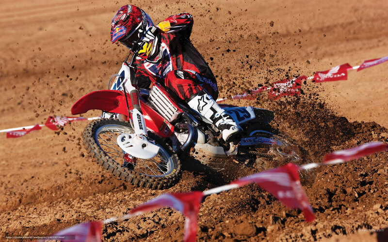 Motocross Rider on Dirt — Red, Action-packed