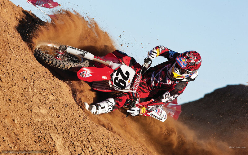 Motocross Rider on Dirt — Red, Dynamic, Afternoon