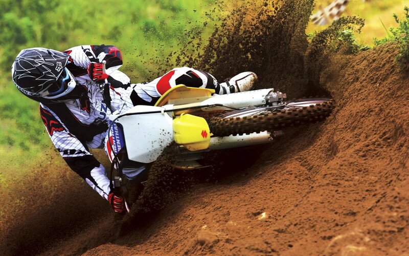 Motocross Rider on Dirt