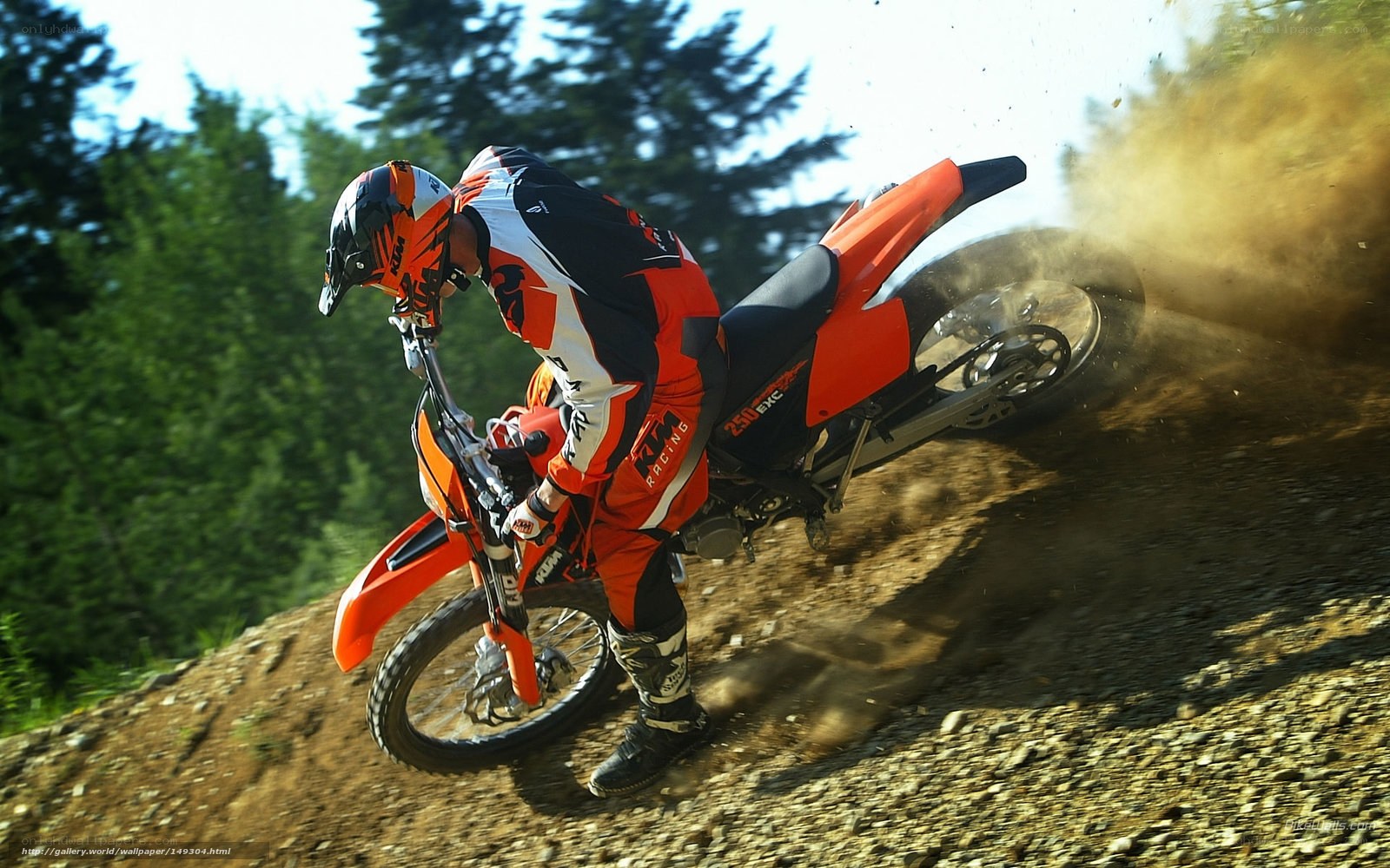 Motocross rider on dirt track
