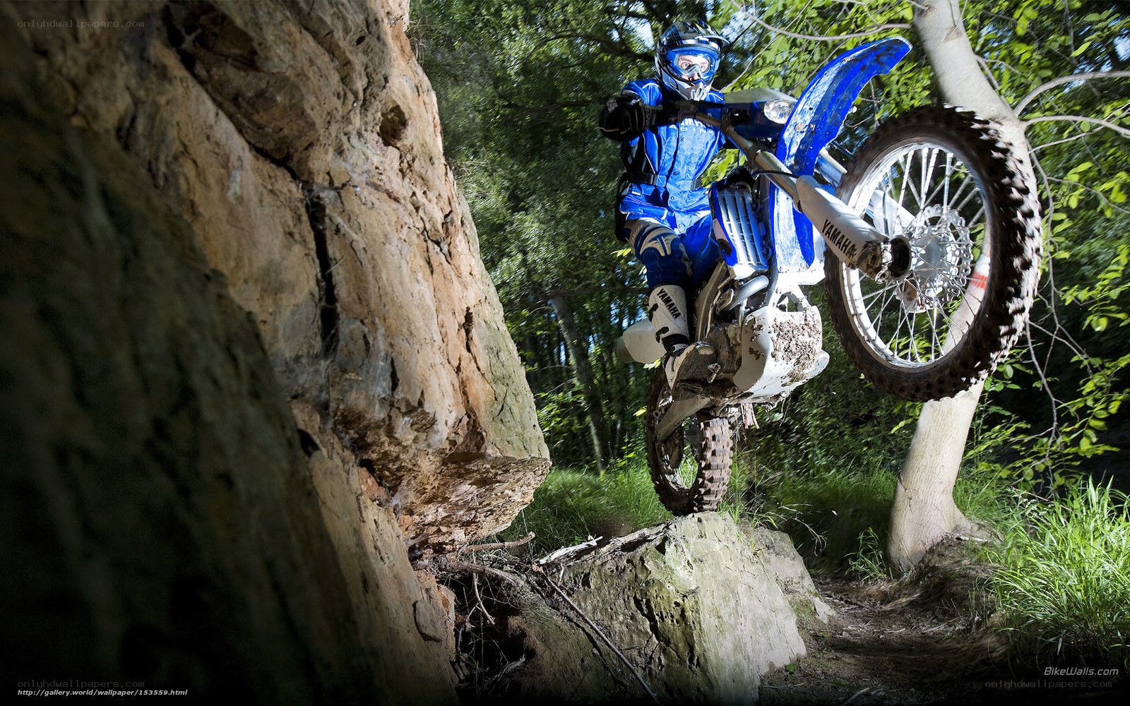 Motocross rider on rocky trail