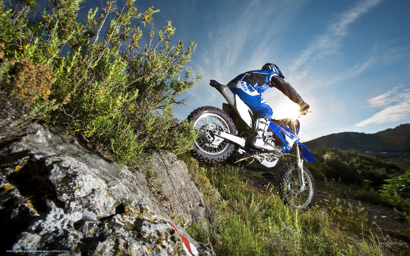 Motocross rider on rocky trail