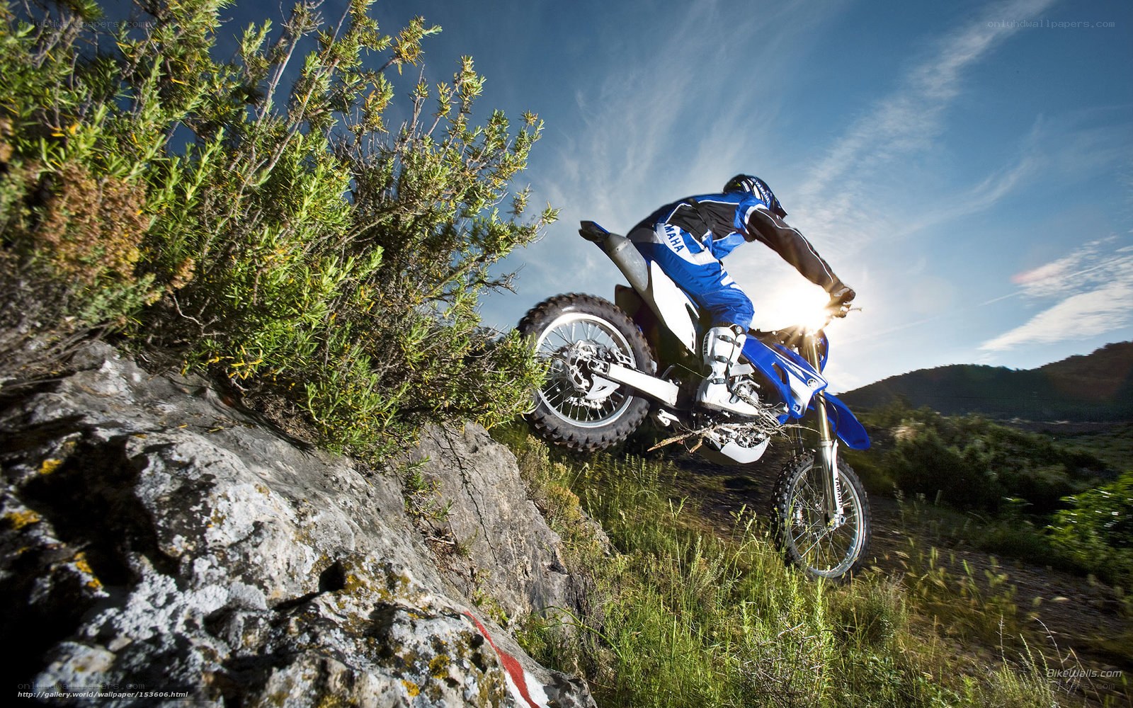 Motocross rider on rocky trail