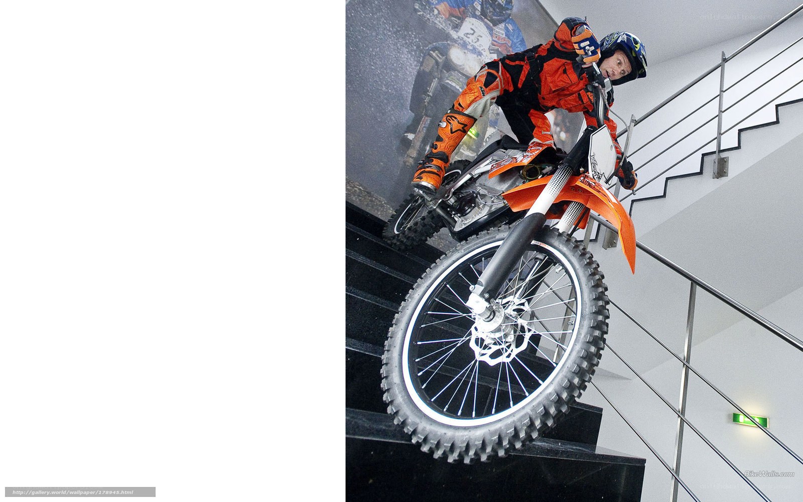 Motocross rider on stairs