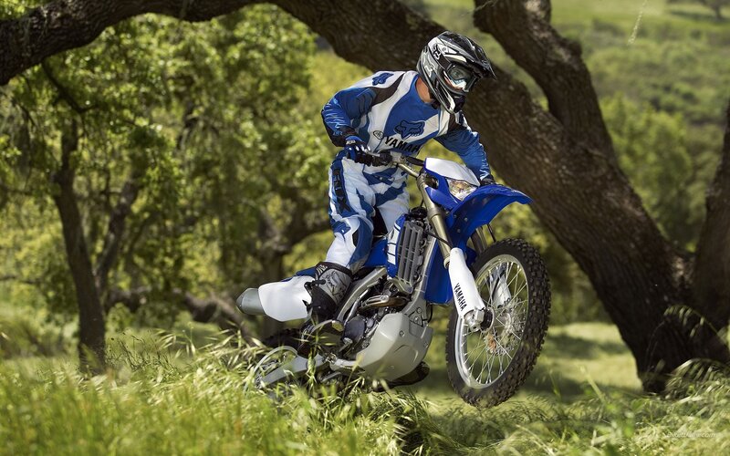 Motocross rider on trail