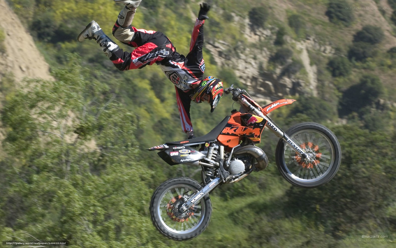 Motocross rider performing stunt