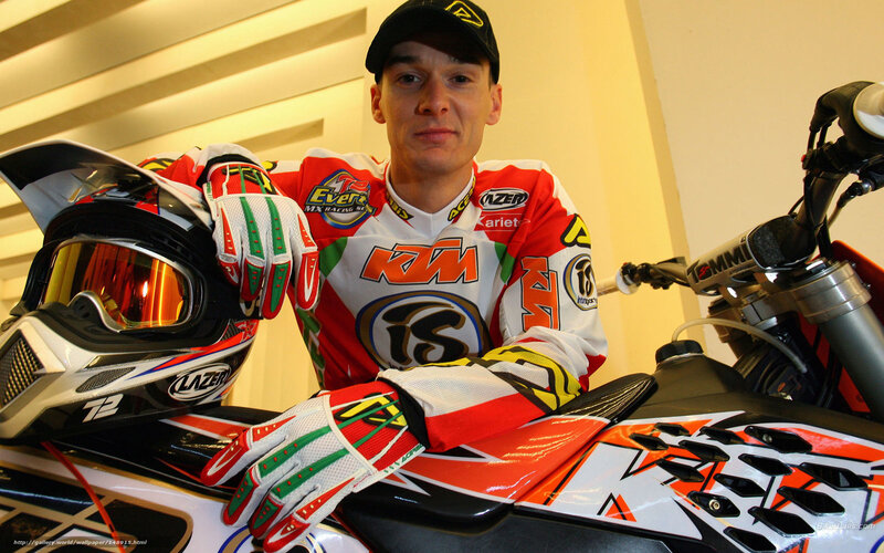 motocross rider with bike