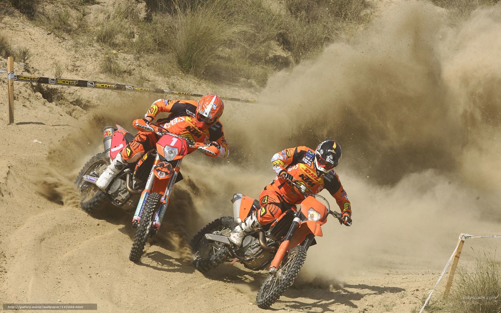 Motocross riders in action