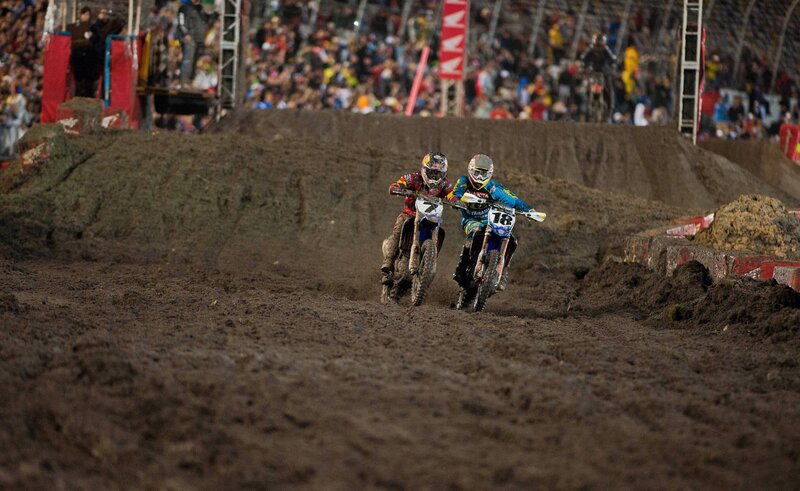 Motocross Riders on Track — Brown