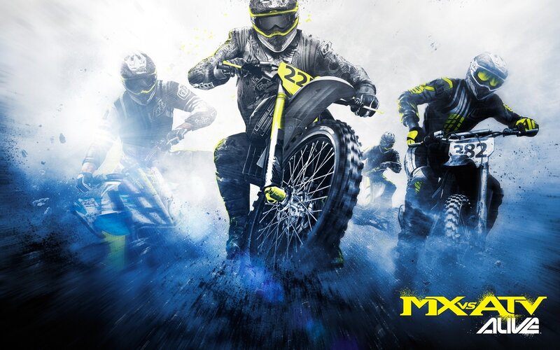 Motocross Riders Racing — Blue, Dynamic, Intense